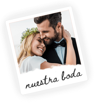 Imagen de una pareja en la invitación digital de su boda